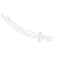 vector, isolated, on a white background, outline, sketch sword, saber