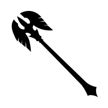 vector, isolated, on a white background, poleax silhouette