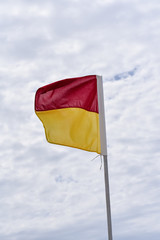 red and yellow swimming flags at the Gold Coast