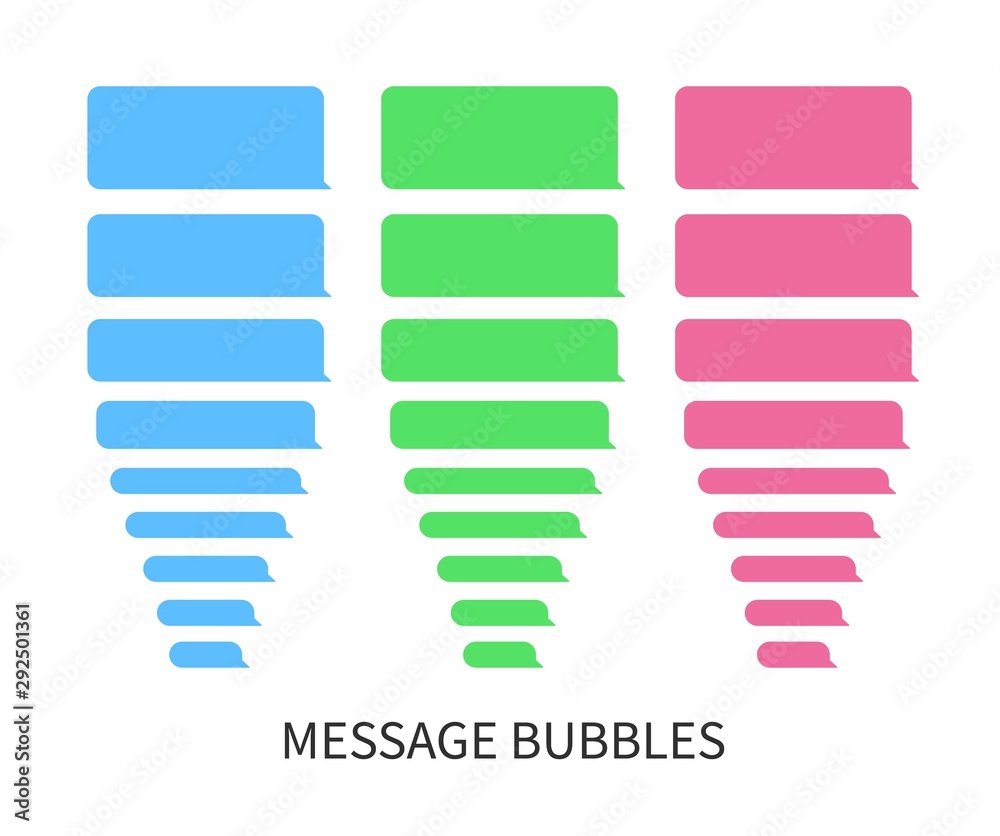 Poster Message bubbles design template for messenger chat or website. Flat concept design element for web and apps.