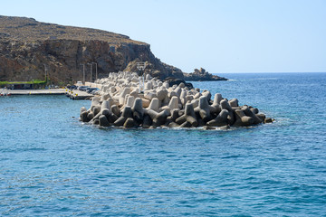 Hafenmole bei Chora Sfakion, Kreta, Griechenland