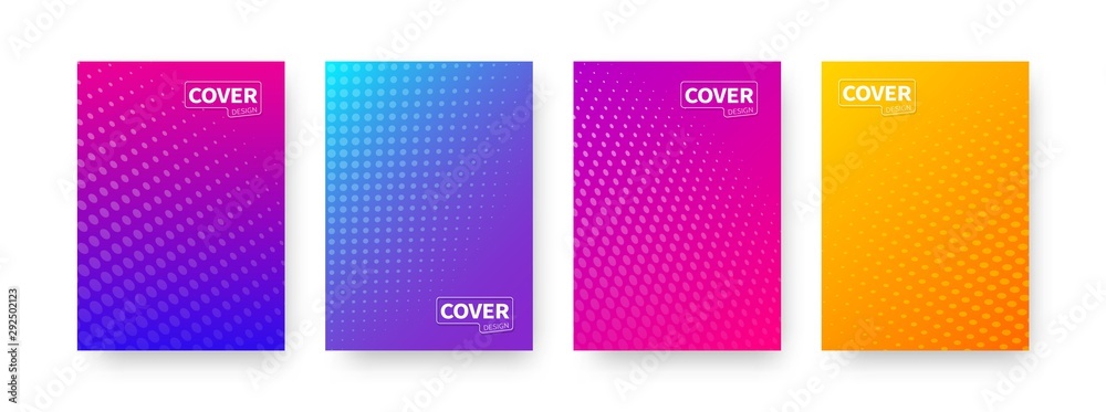 Poster Trendy covers design. Bright colorful vector backgrounds. Set of modern abstract covers template for use in web and print. 