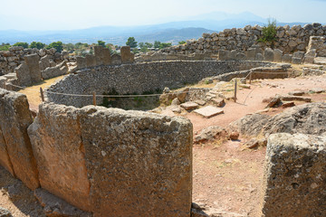 Fototapeta na wymiar Ausgrabungen im Königspalast von Mykene, Peleponnes, Griechenland