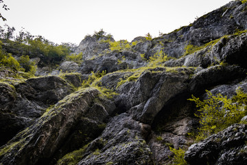 beautiful rock formations in mountains, close up