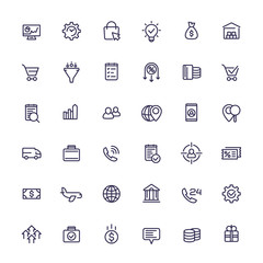 business and e-commerce line icons set