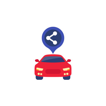 carsharing service vector flat icon