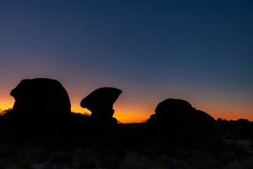 Sunrise in the Natural Area of Barruecos. Malpartida de Caceres. Extremadura. Spain.