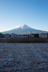 Fuji mountain and snowcap in Autumn, Japan.