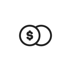 Coin vector icon, money symbol. Simple, flat design for web or mobile app
