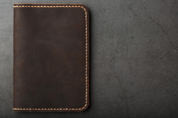 Dark Brown Leather Passport Cover. Genuine leather, handmade.