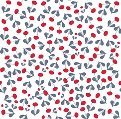 Seamless watercolor pattern of flowers on a white background. Use for invitations, greetings, weddings