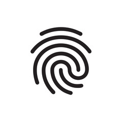 Fingerprint vector icon, security symbol. Simple, flat design for web or mobile app