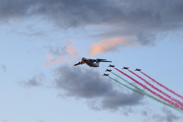 Aviation equipment during training parade