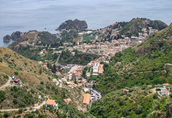 Fototapeta na wymiar Taormina with Isola Bella