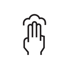 2x tap vector icon, hand symbol. Simple, flat design for web or mobile app