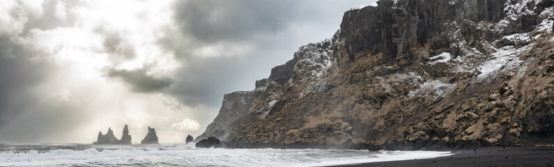 Fototapeta na wymiar Windy Vik beach, Iceland