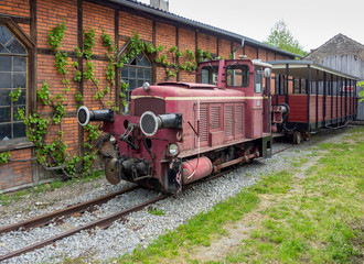 locomotive shed and locomotive