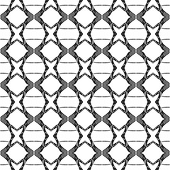 Black and white geometric seamless pattern. Hand d