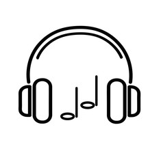 Headphone Icon On White Background. 