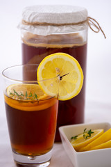Kombucha second Fermented fruit tea, Probiotic food