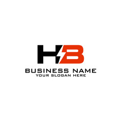 HB Initial logo concept with electric template vector