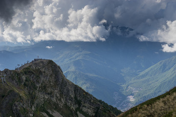 mountain landscape on the background of blue sky