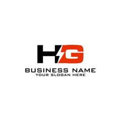HG Initial logo concept with electric template vector