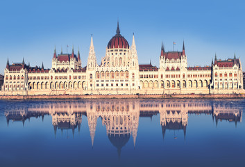 Fototapeta premium View of hungarian Parliament building, Budapest, Hungary