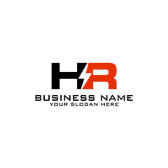 HR Initial logo concept with electric template vector