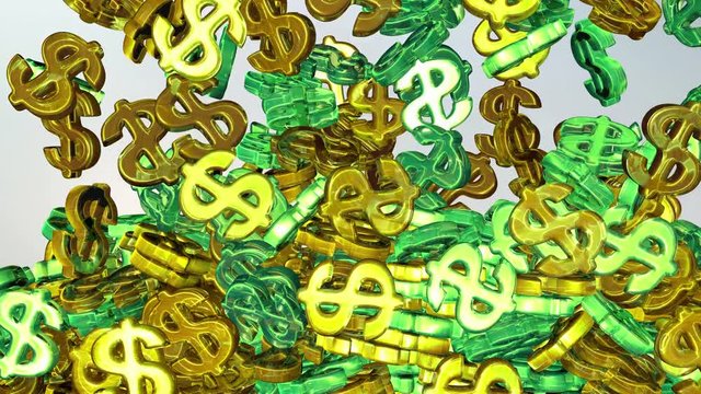 Mountain of money. Abstract concept of accumulating money. Many characters fill the entire screen.