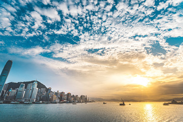 Hong Kong Victoria Harbor view in day time