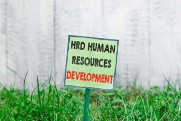 Conceptual hand writing showing Hrd Huanalysis Resources Development. Concept meaning helping...