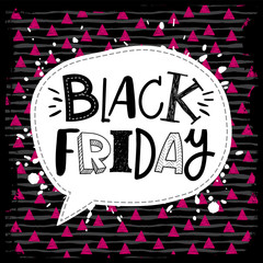 Template postcard or banner. Black Friday