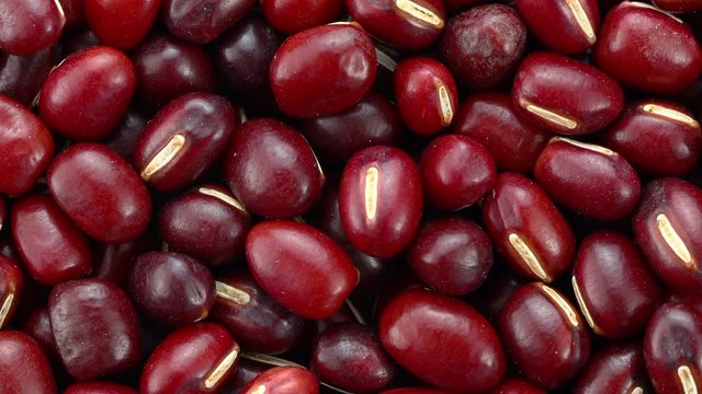 red beans adzuki isolated on white background. top view