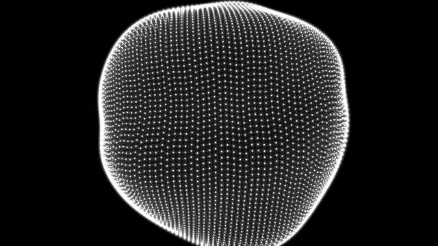 Abstract animation nodes spherical ondulation zoom in