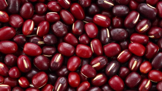 red beans adzuki isolated on white background. top view