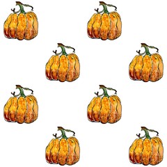 Pattern of watercolor hand drawn illustration pumpkins. Template for design harvest , Halloween