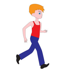 The young man makes a run.