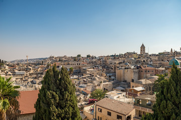 Obraz premium panoramic view roofs of jerusalem old city