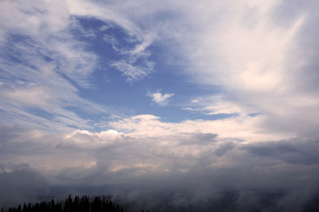 Fototapeta na wymiar Storm clouds in the mountains