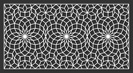 Decorative panel. Template for laser cutting. Vector ornament design.