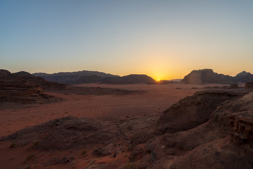 sunset in the mountains desert