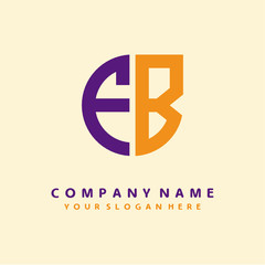 initial letter FB logo purple, orange. Monogram Vector Logo