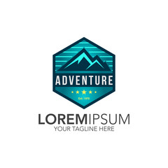 Adventure logo with mountain design. Mountain design vector