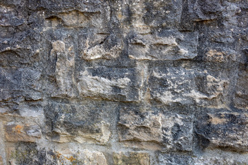 texture of old stone wall, close up and full frame