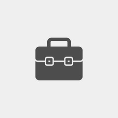 Briefcase flat vector icon. School bag flat vector icon