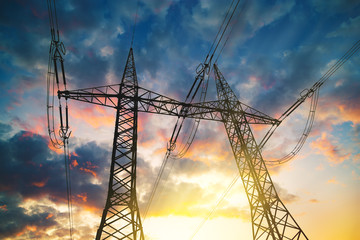 Distribution of electric energy. 400kV power line