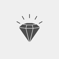 Diamond flat vector icon. Brilliant flat vector icon