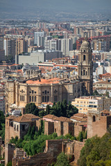 Fototapeta na wymiar Catedral y Alcazaba / Cathedral and Alcazaba. Málaga