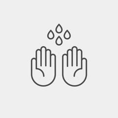Hand wash flat vector icon. Clean hands flat vector icon